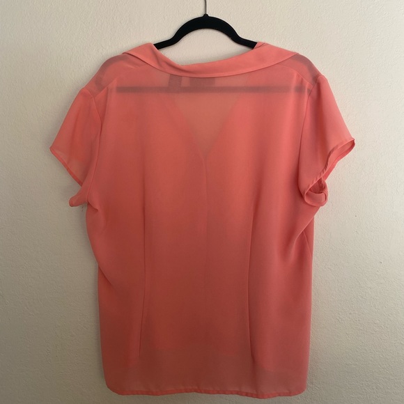 Coral chiffon blouse - Picture 2 of 4